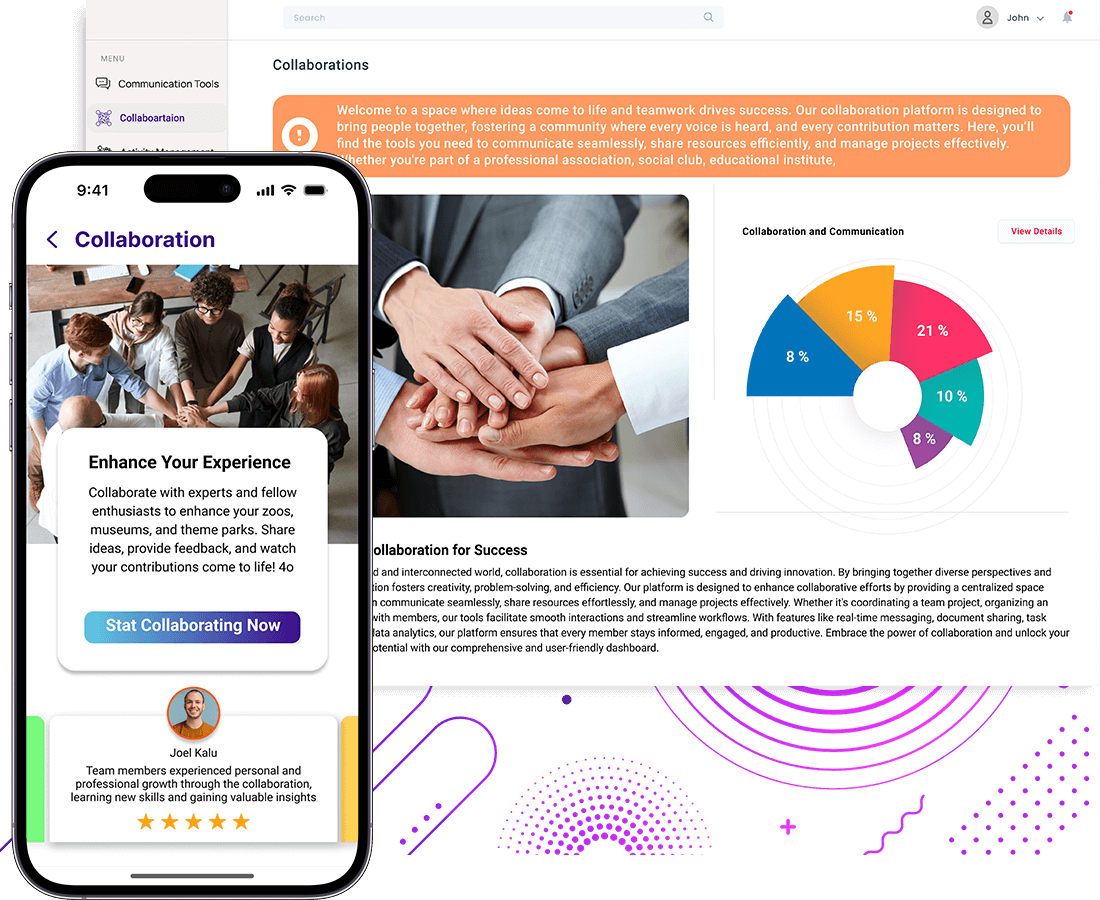 Collaboration Landing page screen